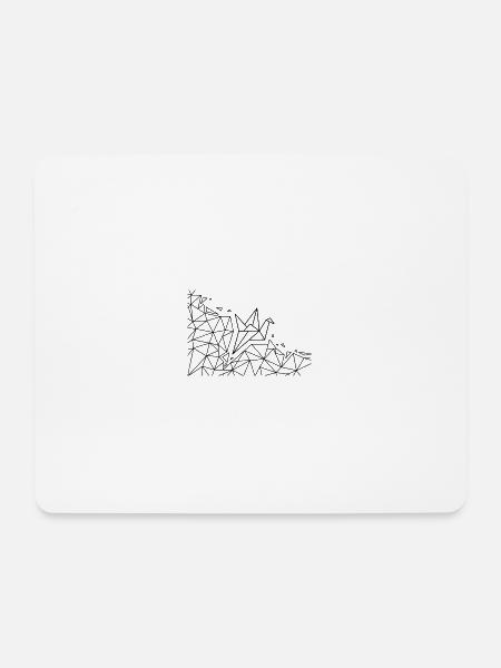 Geometric Origami Crane - Mouse Pad (horizontal) - white