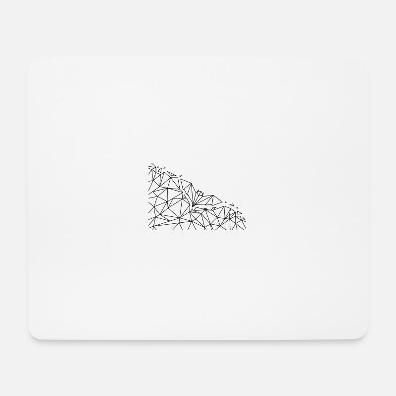 Geometrische Origami Fledermaus - Mousepad (Querformat) - Weiß