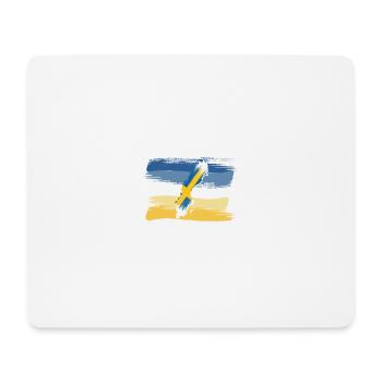 Suède Contour du pays Drapeau Cadeau de Noël - Tapis de souris (format paysage) - blanc - Devant