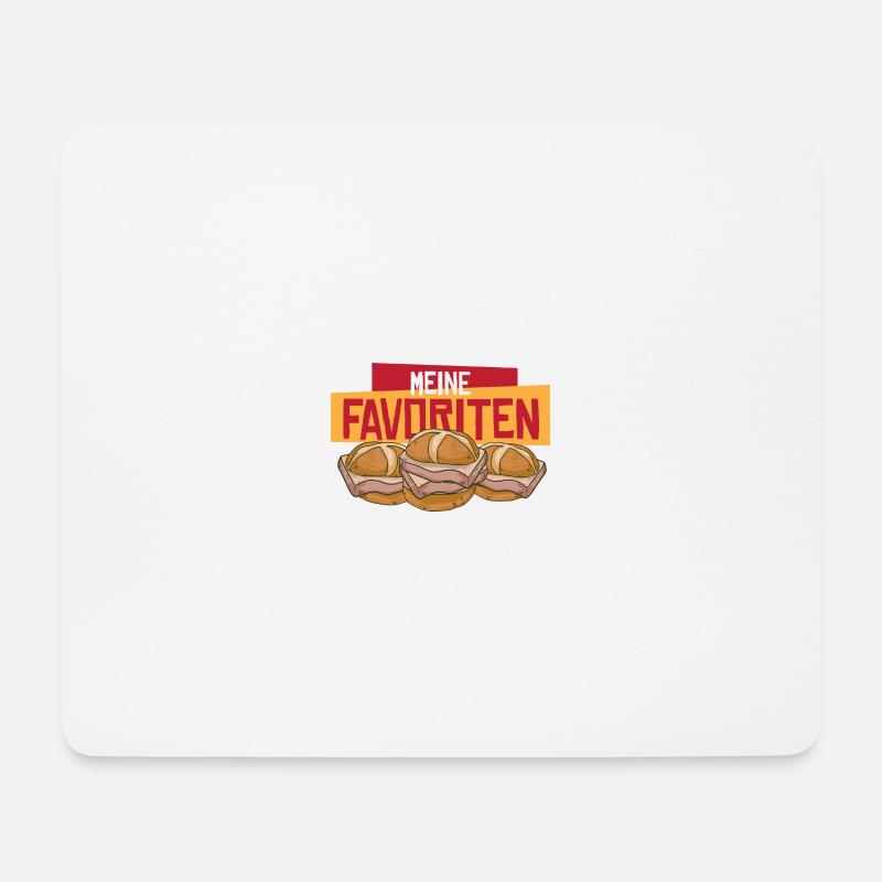 Meine Favoriten Leberkäse Fleischkäse Brötchen - Mousepad (Querformat) - Weiß