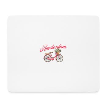 Amsterdam Flower Bicycle Dutch Souvenir - Mouse Pad (horizontal) - white - Front