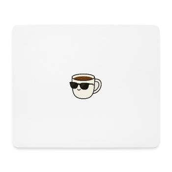 Coffee cup with sunglasses illustration - Mouse Pad (horizontal) - white - Front