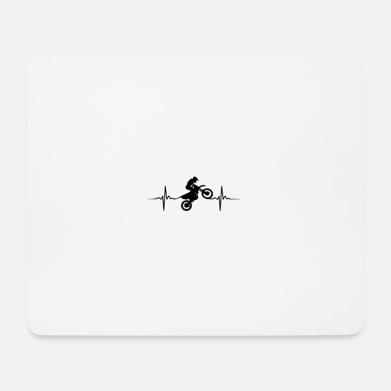 Motoross Herzschlag - Mousepad (Querformat) - Weiß