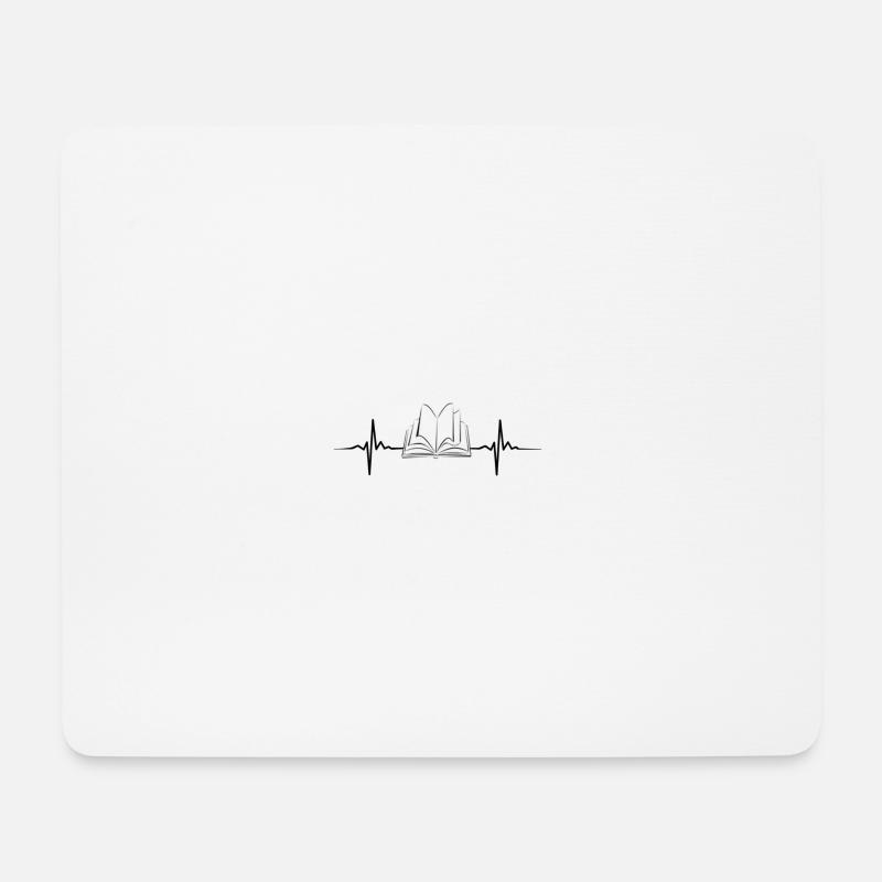 Book heartbeat - Mouse Pad (horizontal) - white