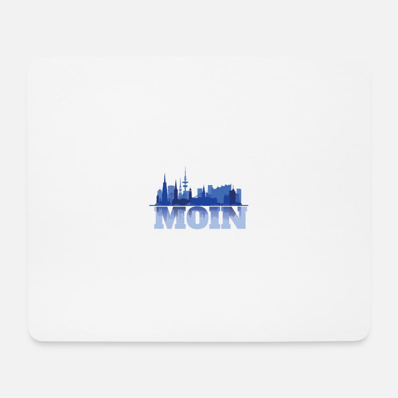 Moin Hamburg Skyline Meer Silhouette - Mousepad (Querformat) - Weiß