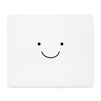 Visage souriant mignon Emoji - Tapis de souris (format paysage) - blanc - Devant
