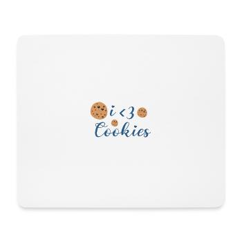 i love cookies - Mousepad (Querformat) - Weiß - Vorne