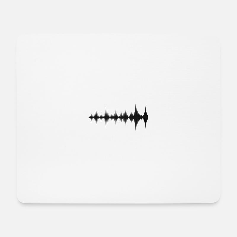 Music Sound Wave - Mousepad (Querformat) - Weiß