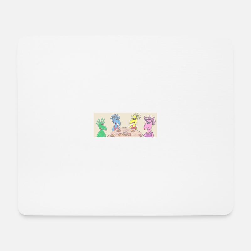 Space Belly Buttons beim Essen Shirt Becher Cappy - Mousepad (Querformat) - Weiß