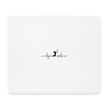 Heartbeat Volleyball – ECG Volleyball Player - Mouse Pad (horizontal) - white - Front