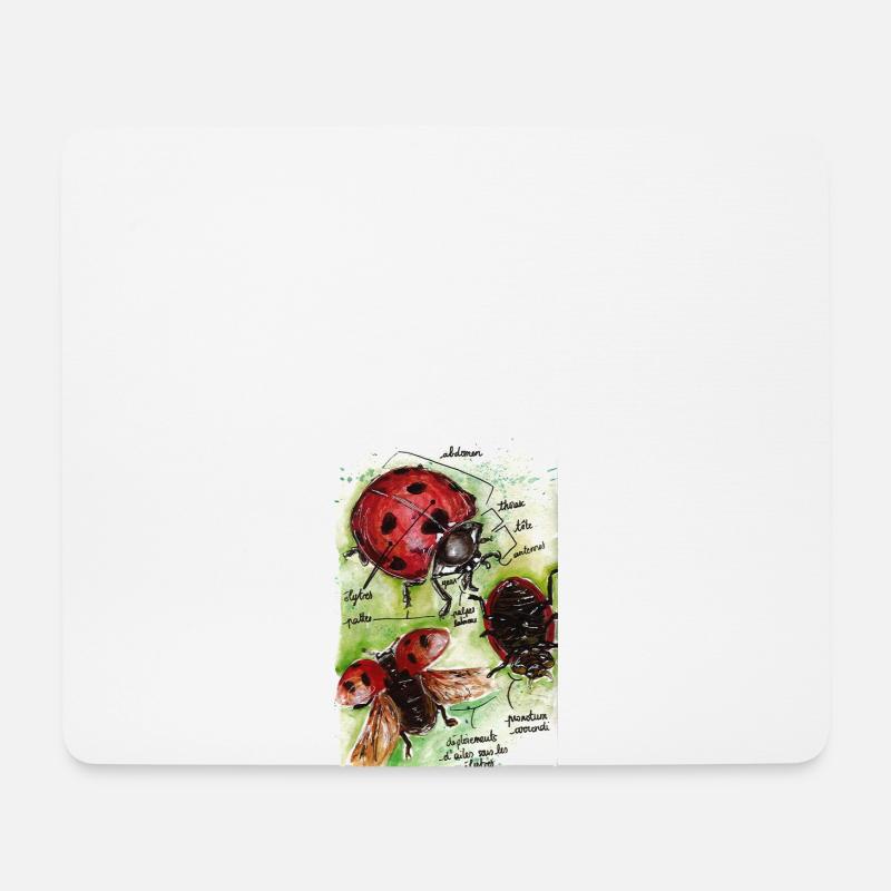 Watercolor Ladybug - Mouse Pad (horizontal) - white