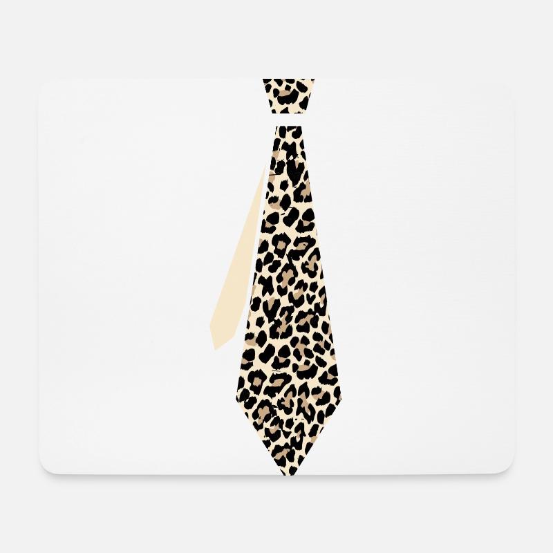 Krawatte Leopard - Mousepad (Querformat) - Weiß