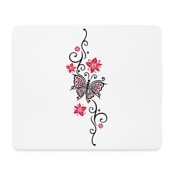 Floral tendril butterfly summer flowers flowers - Mouse Pad (horizontal) - white - Front