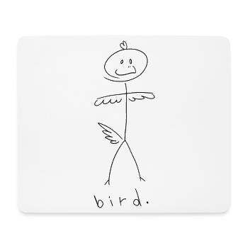 Oiseau. (lignes noires) (par Leni Riosa) - Tapis de souris (format paysage) - blanc - Devant