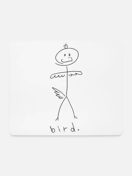 bird. (schwarze Linien) (von Leni Riosa) - Mousepad (Querformat) - Weiß