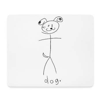 Dog. (black lines) (by Leni Riosa) - Mouse Pad (horizontal) - white - Front