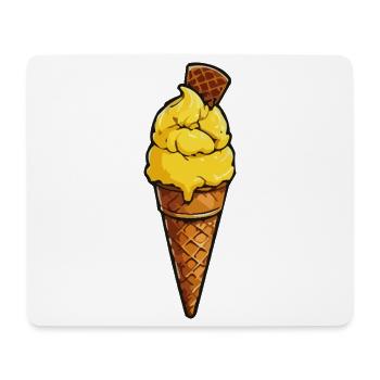Gelbes Cartoon-Eis am Kegel - Mouse Pad (horizontal) - white - Front