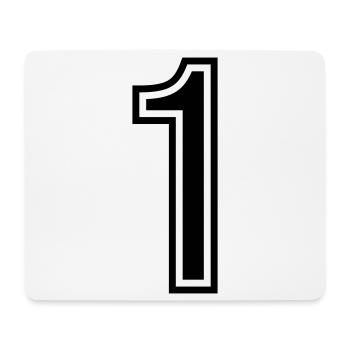 1 Number Symbol - Mouse Pad (horizontal) - white - Front