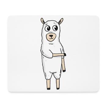 Alpaka Motiv - Mousepad (Querformat) - Weiß - Vorne