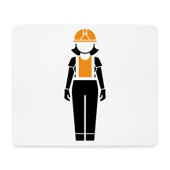 Construction Worker Woman - Mouse Pad (horizontal) - white - Front