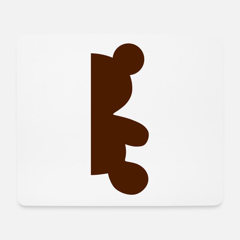Halber Bär - Mousepad (Querformat) - Weiß
