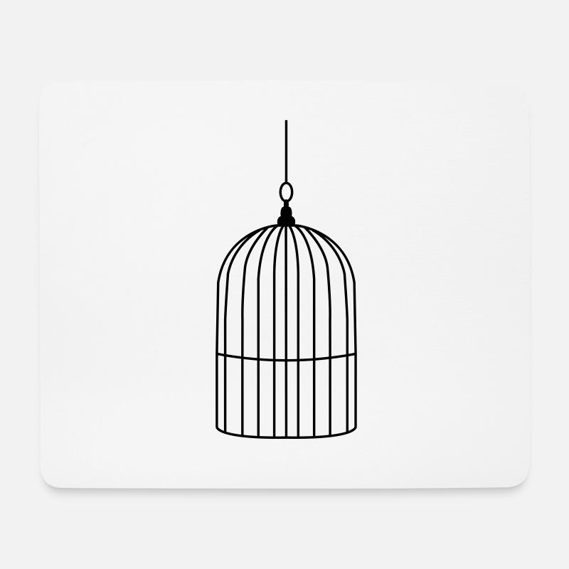 vogelkaefig - Mousepad (Querformat) - Weiß