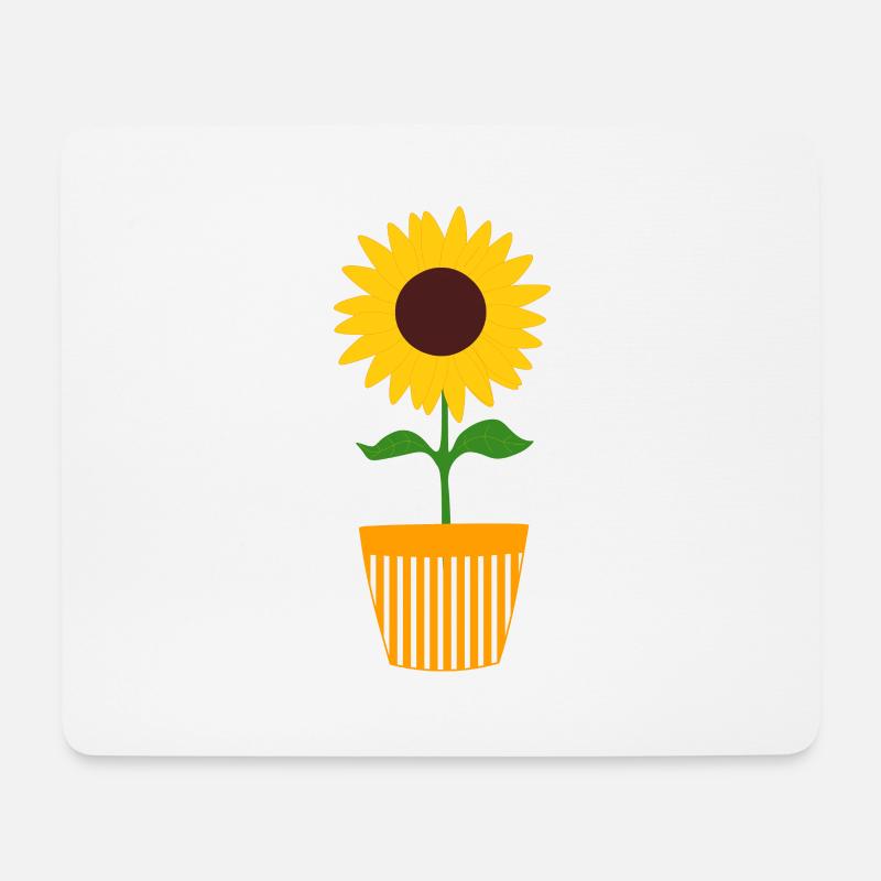 Blume gelb gelbe Blume Blumen Sonnenblume Blüte - Mousepad (Querformat) - Weiß
