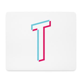 T - Buchstabe T - Mousepad (Querformat) - Weiß - Vorne