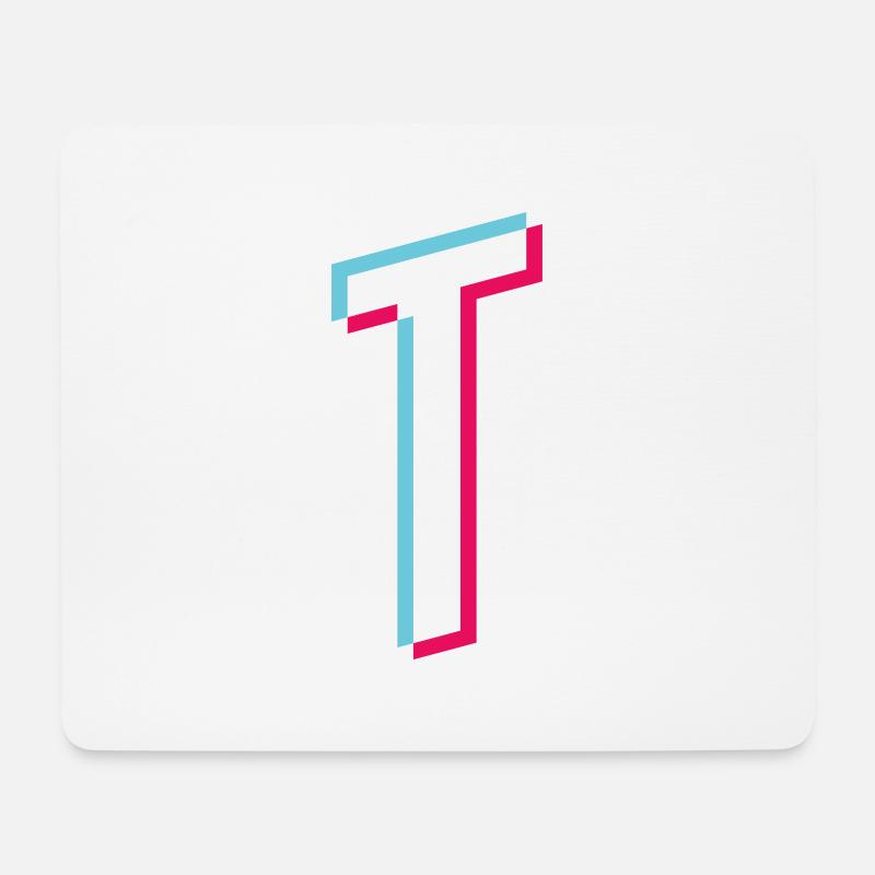 T - letter T - Mouse Pad (horizontal) - white