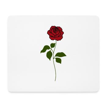 Rose Rouge tige verte - Tapis de souris (format paysage) - blanc - Devant