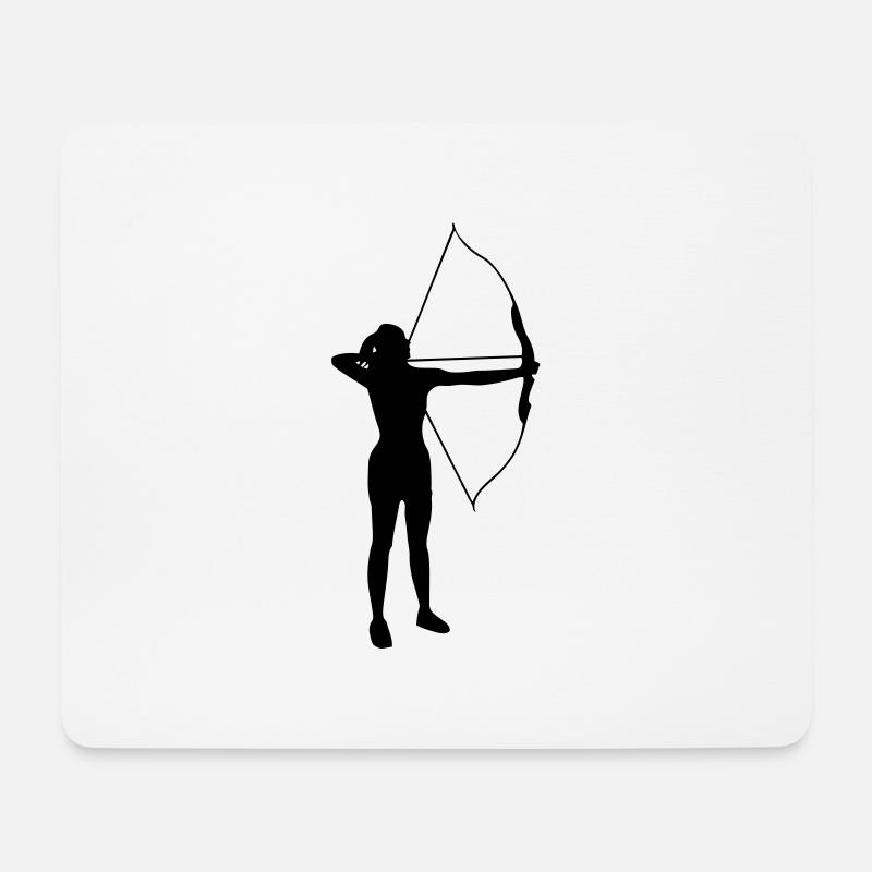 Archery female de - Mousepad (Querformat) - Weiß