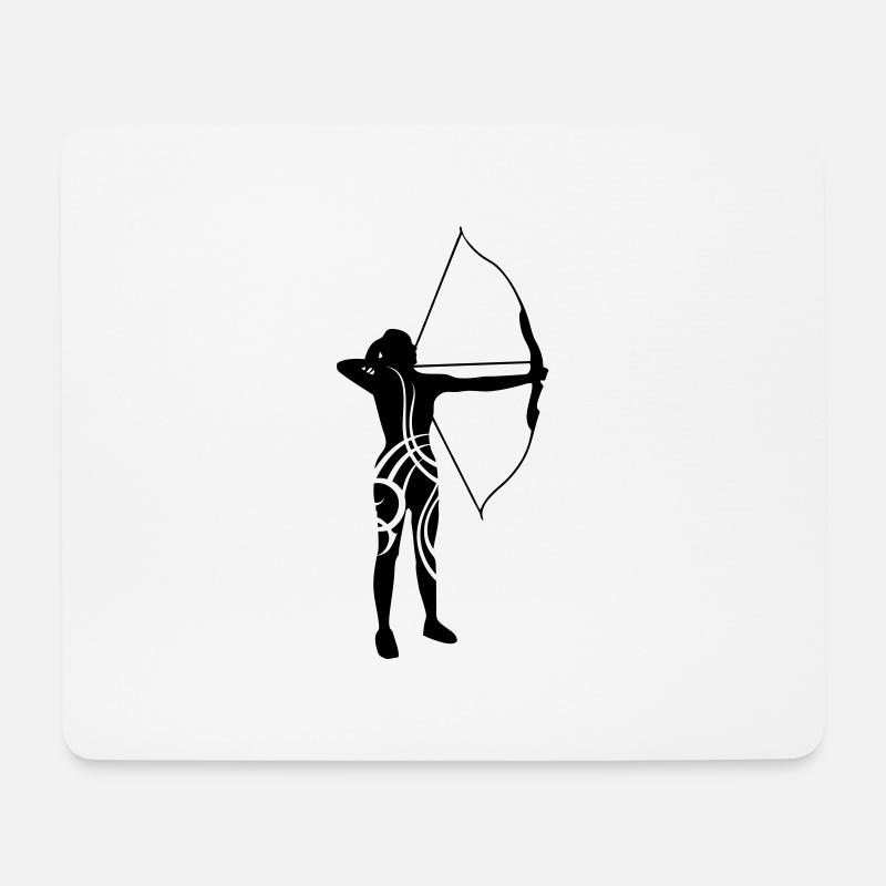 Archery female tribal de - Mousepad (Querformat) - Weiß