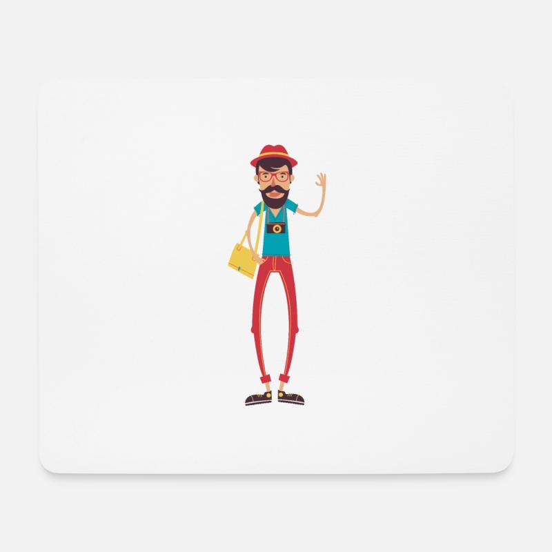 Hipster - Mousepad (Querformat) - Weiß