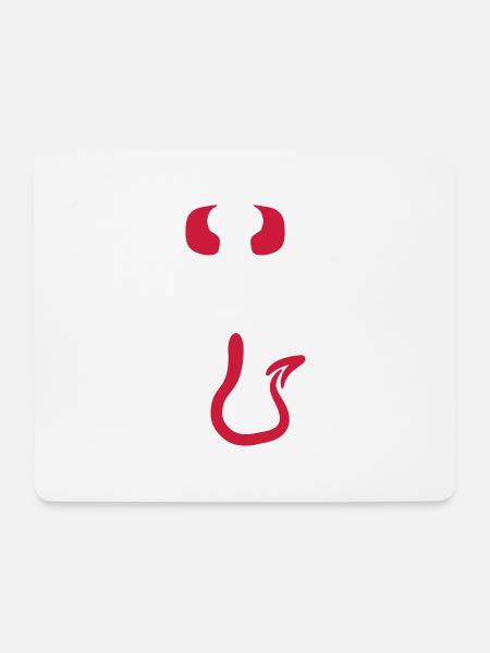 Teufel Satan Schwanz Hörner Böse - Mousepad (Querformat) - Weiß