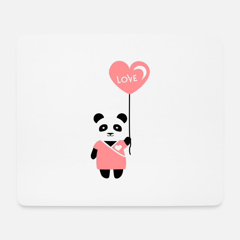 Pärchenshirt "Panda" Mädchen - Mousepad (Querformat) - Weiß