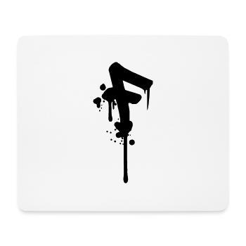 F Graffiti Tropfen Farbklex Spray - Mousepad (Querformat) - Weiß - Vorne