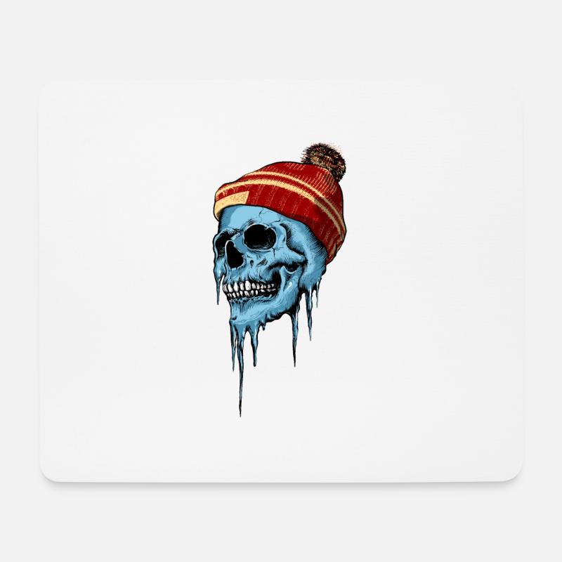 Frozen Skull - Mousepad (Querformat) - Weiß