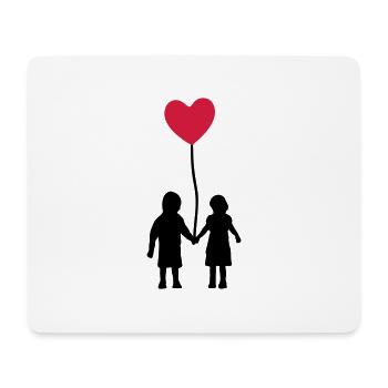 Kids and heart balloon - Tapis de souris (format paysage) - blanc - Devant