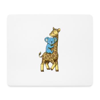 Girafe et Koala - Meilleurs amis - Tapis de souris (format paysage) - blanc - Devant