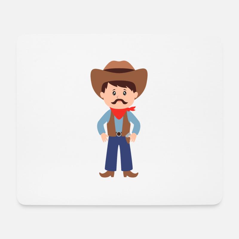 cowboy - Mousepad (Querformat) - Weiß
