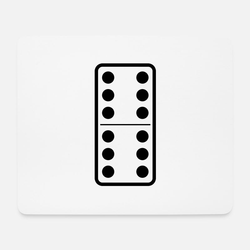 Domino 6x6 (anpassbare Farben) - Mousepad (Querformat) - Weiß
