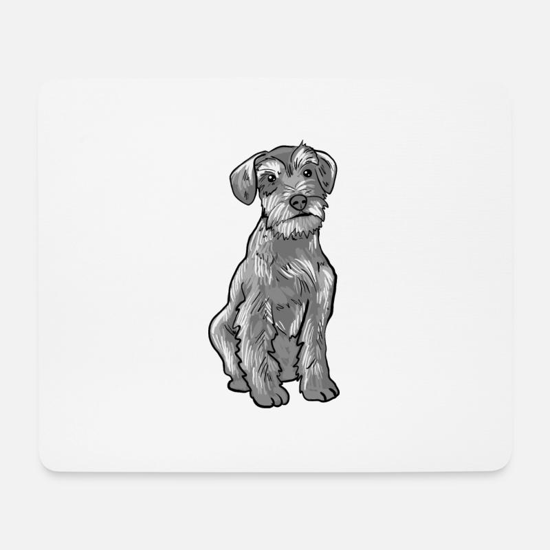 Schnauzer Hund - Mousepad (Querformat) - Weiß
