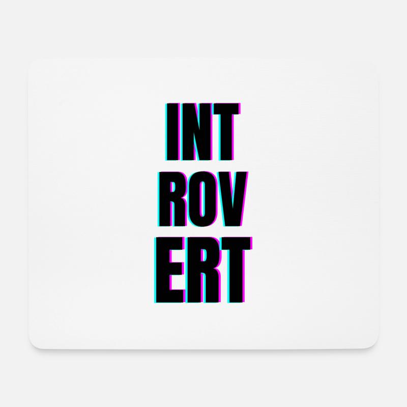 INTROVERT - Mousepad (Querformat) - Weiß