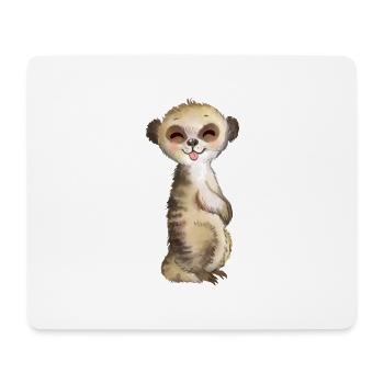 freches Erdmännchen - Mousepad (Querformat) - Weiß - Vorne