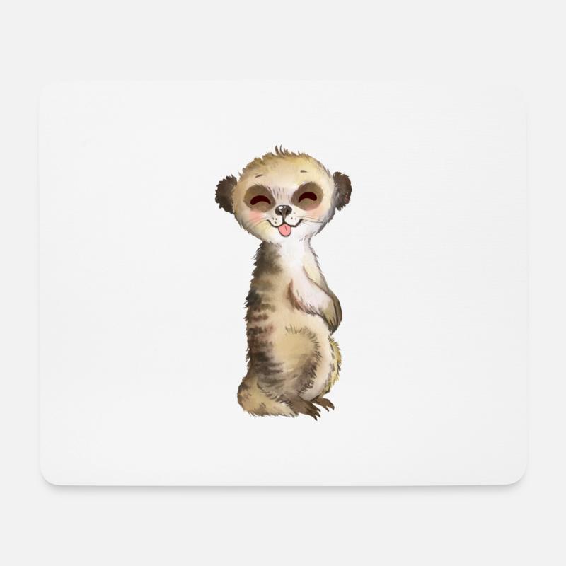 freches Erdmännchen - Mousepad (Querformat) - Weiß