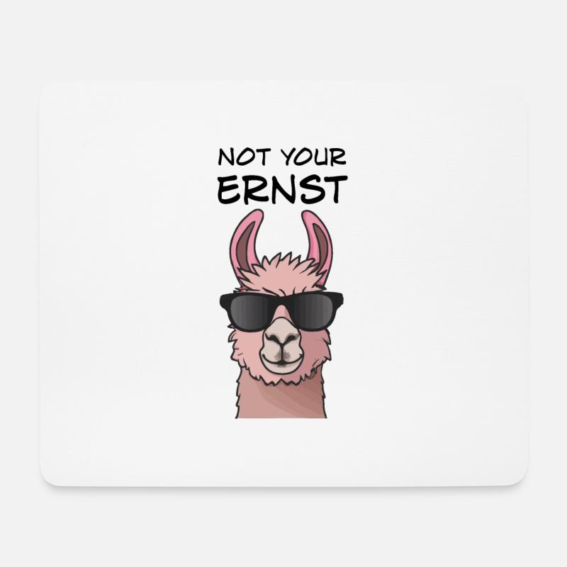 Not Your Ernst - Llama Alpaka Denglisch Spruch - Mousepad (Querformat) - Weiß