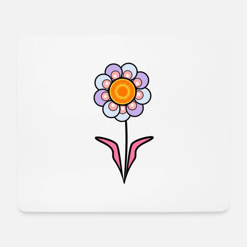 Blume - Mousepad (Querformat) - Weiß