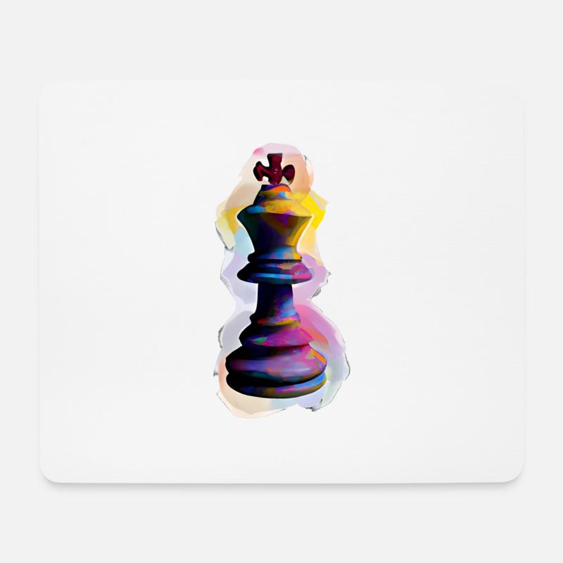 Kunst Schachfigur König - Mousepad (Querformat) - Weiß