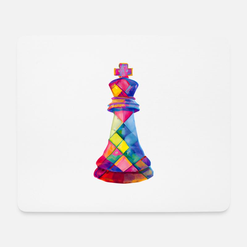 Kunst Schachfigur König - Mousepad (Querformat) - Weiß