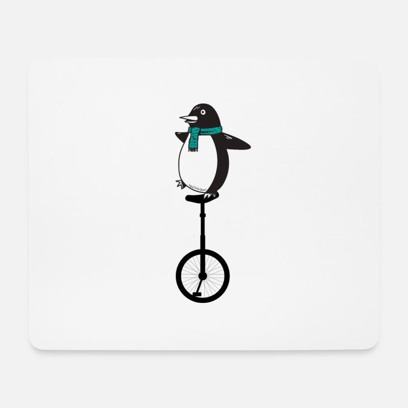 Einrad Einradartist-Pinguin Einradfahren unicycle - Mousepad (Querformat) - Weiß